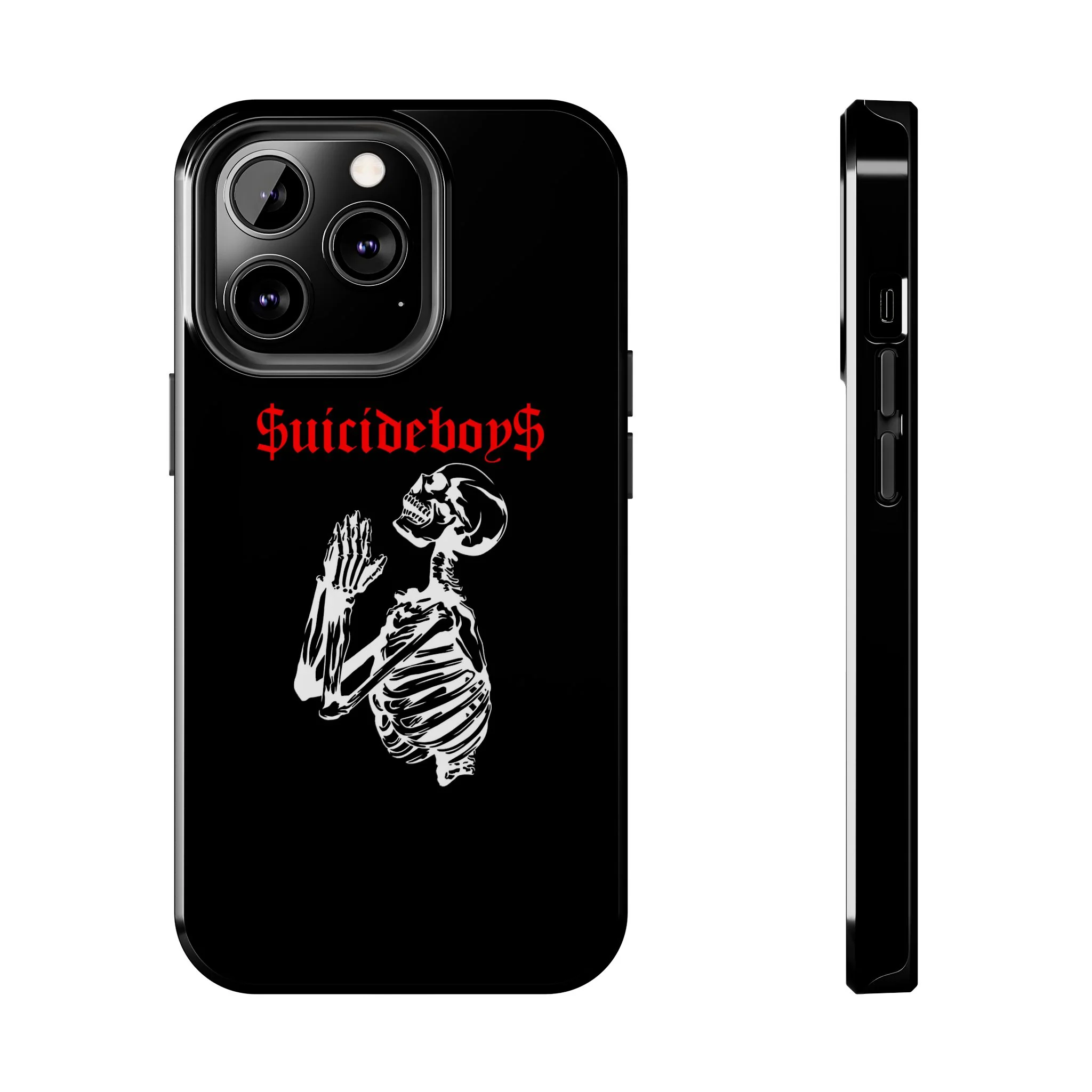 Black Praying Skeleton Tough Phone Case - Image 10