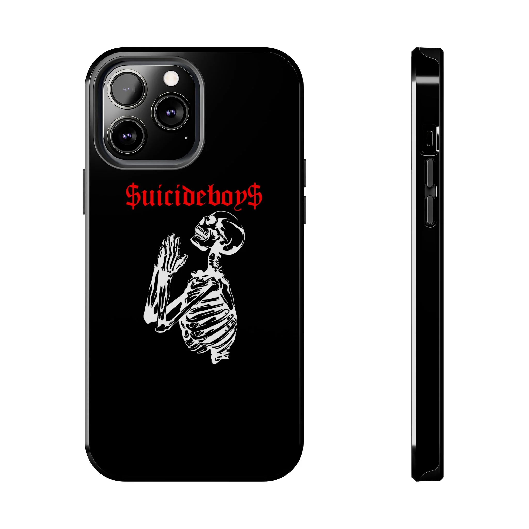 Black Praying Skeleton Tough Phone Case - Image 11