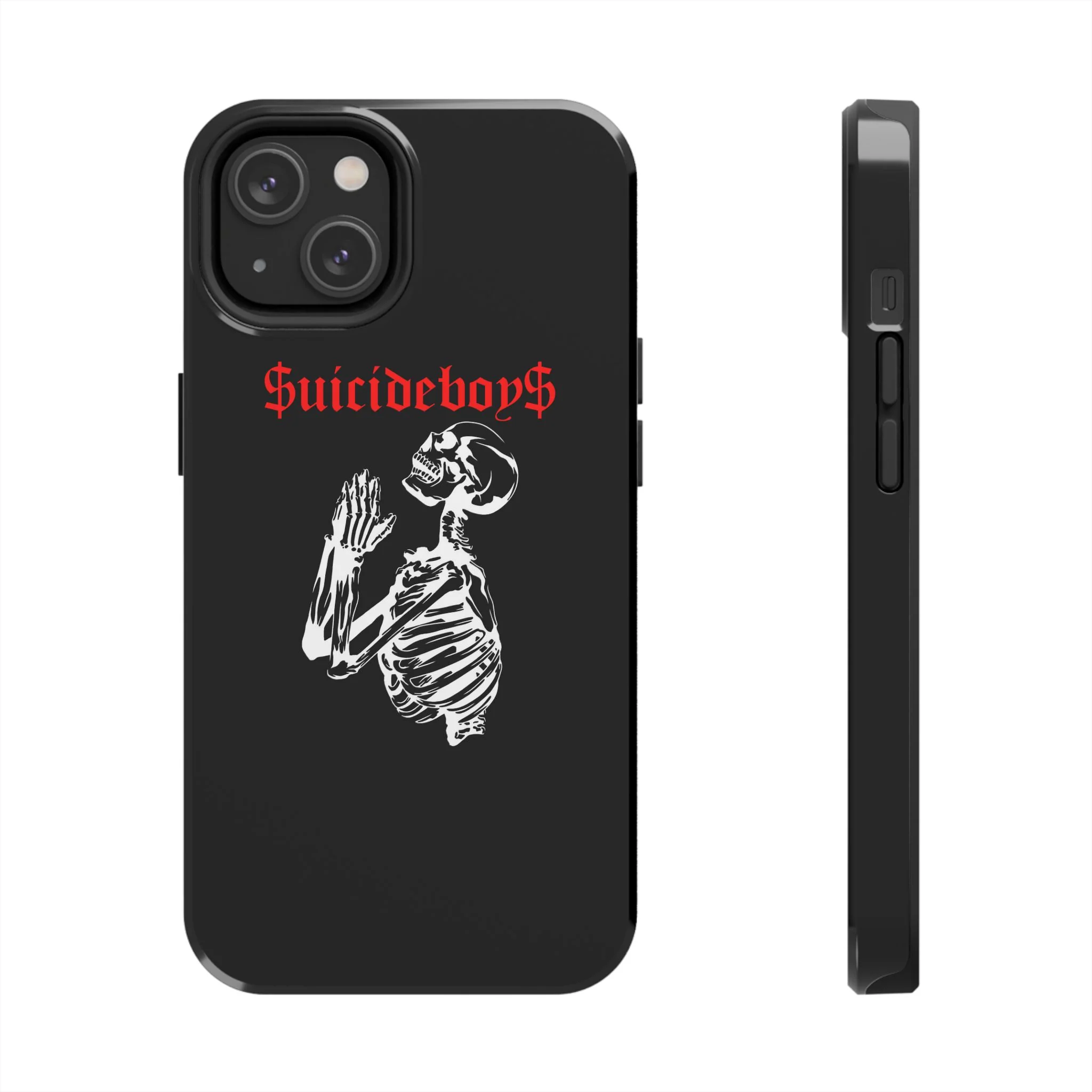 Black Praying Skeleton Tough Phone Case - Image 12