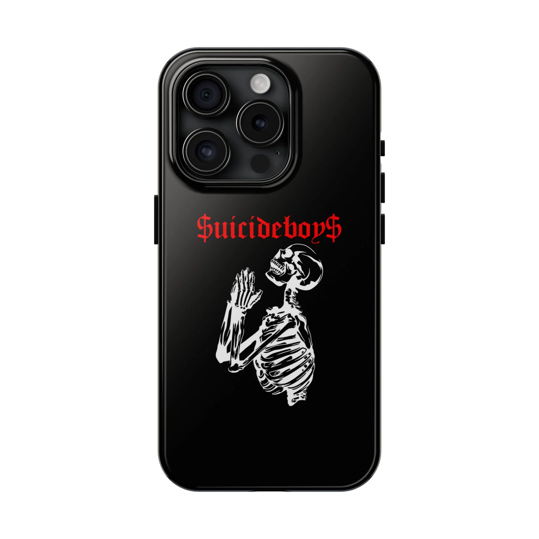 Black Praying Skeleton Tough Phone Case - Image 17
