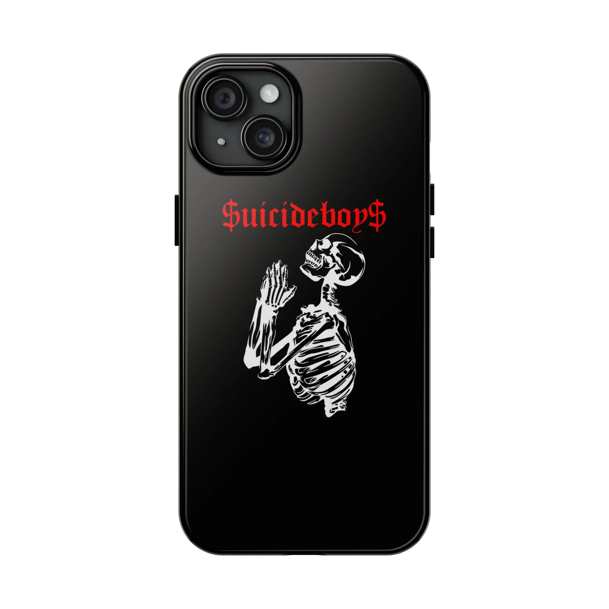 Black Praying Skeleton Tough Phone Case - Image 18