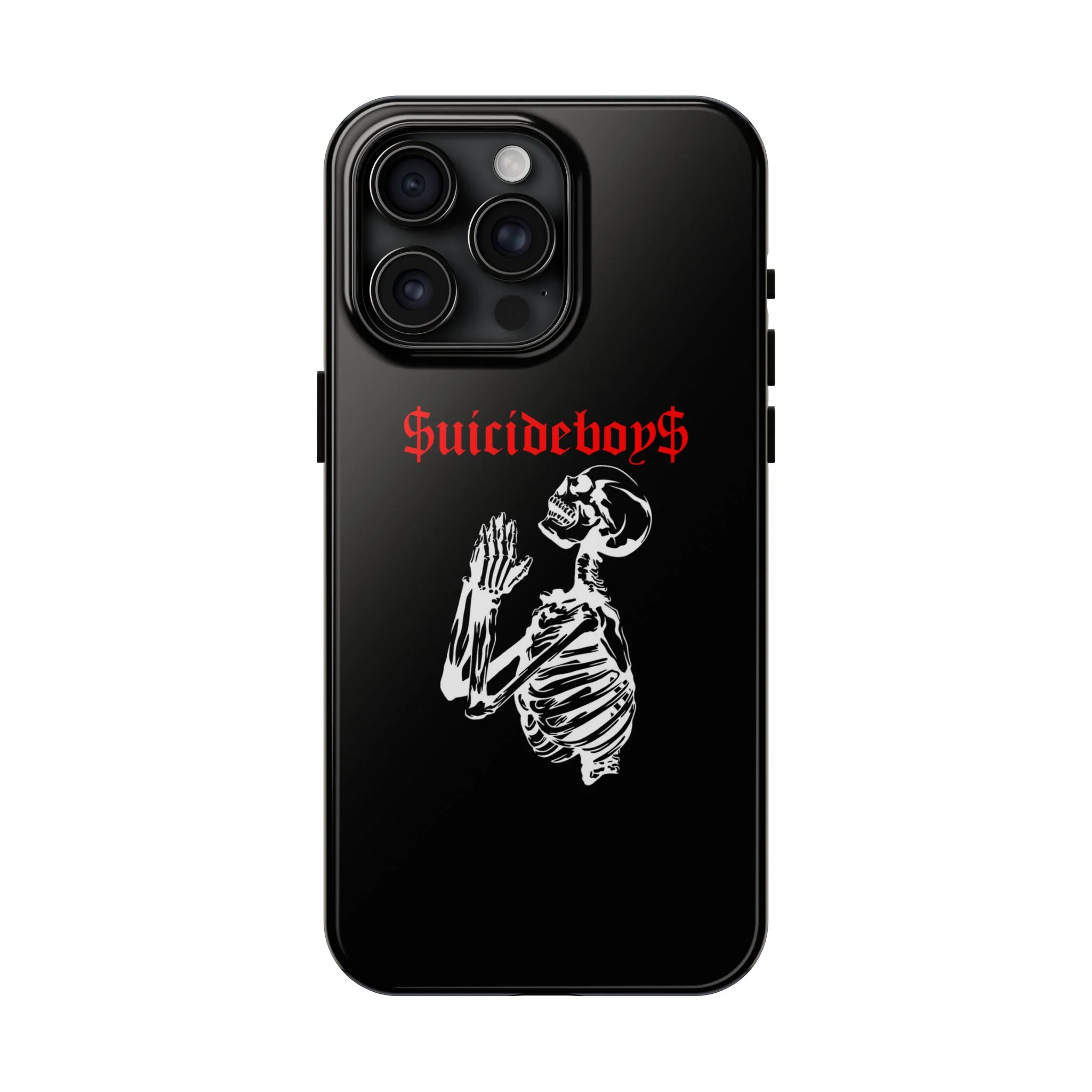 Black Praying Skeleton Tough Phone Case - Image 19