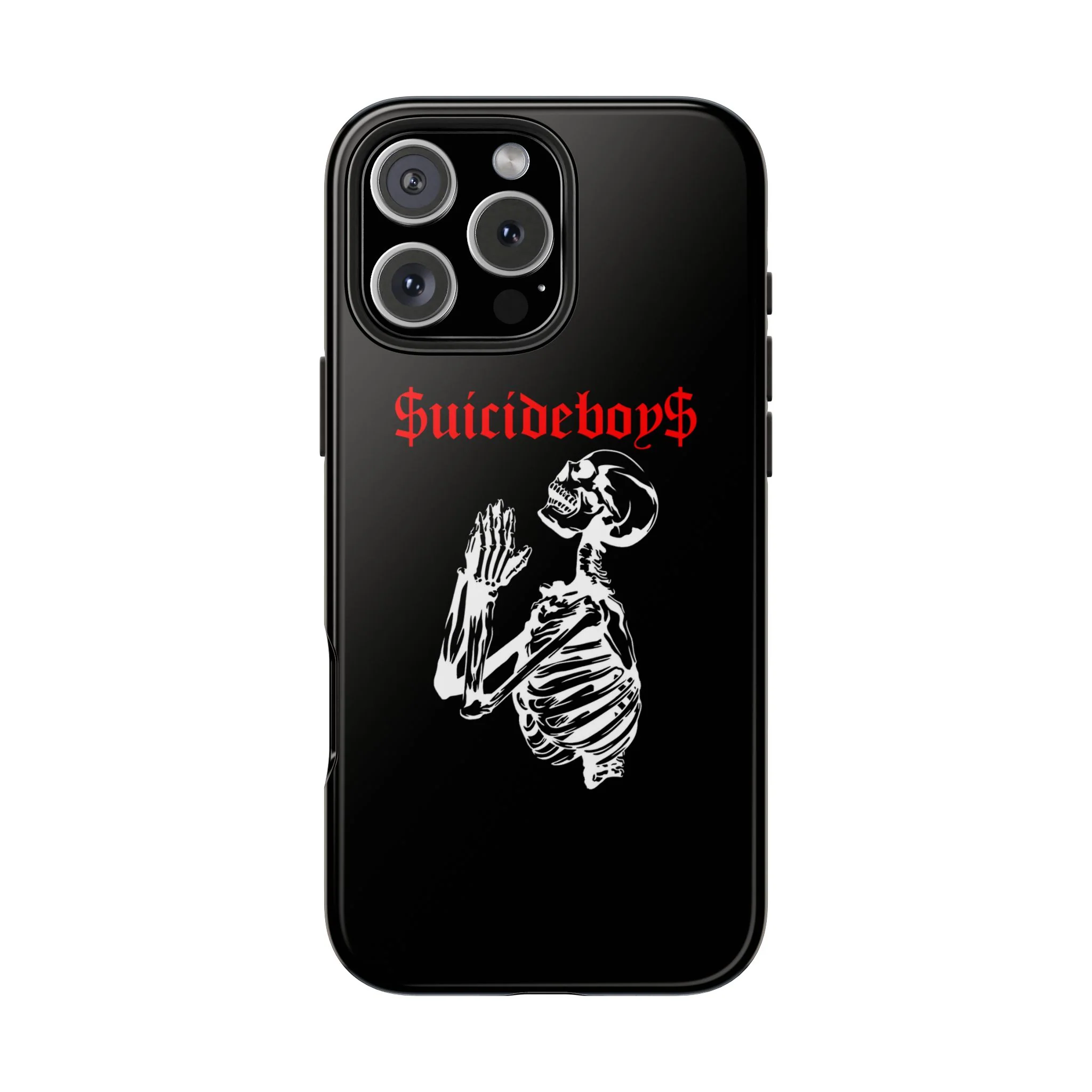 Black Praying Skeleton Tough Phone Case - Image 21