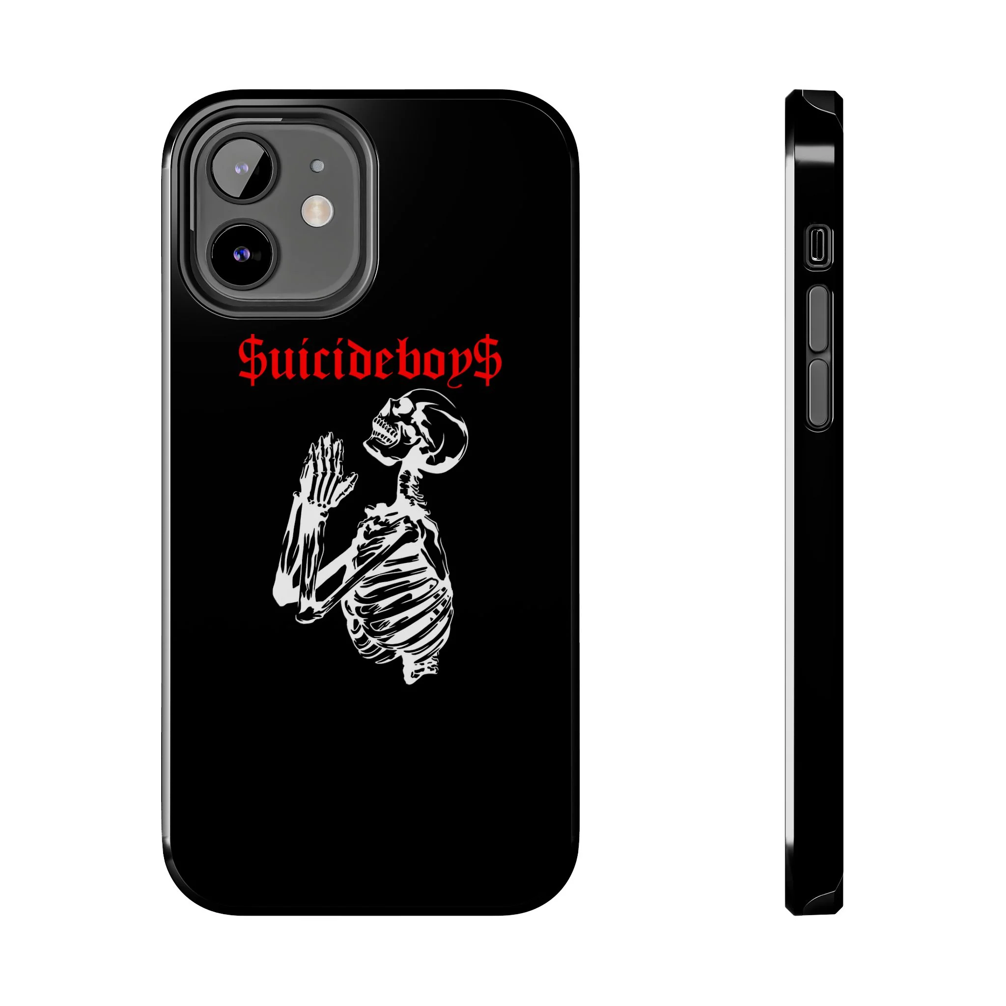 Black Praying Skeleton Tough Phone Case - Image 4