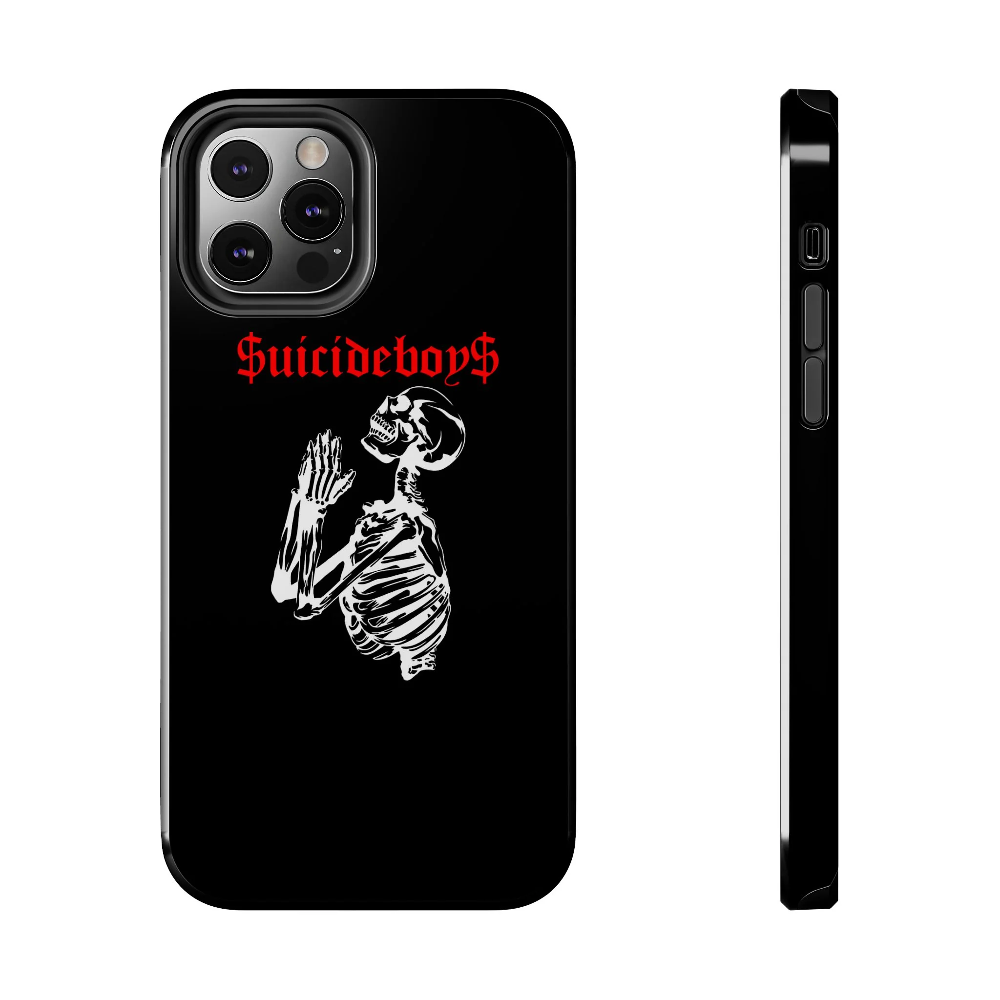 Black Praying Skeleton Tough Phone Case - Image 6