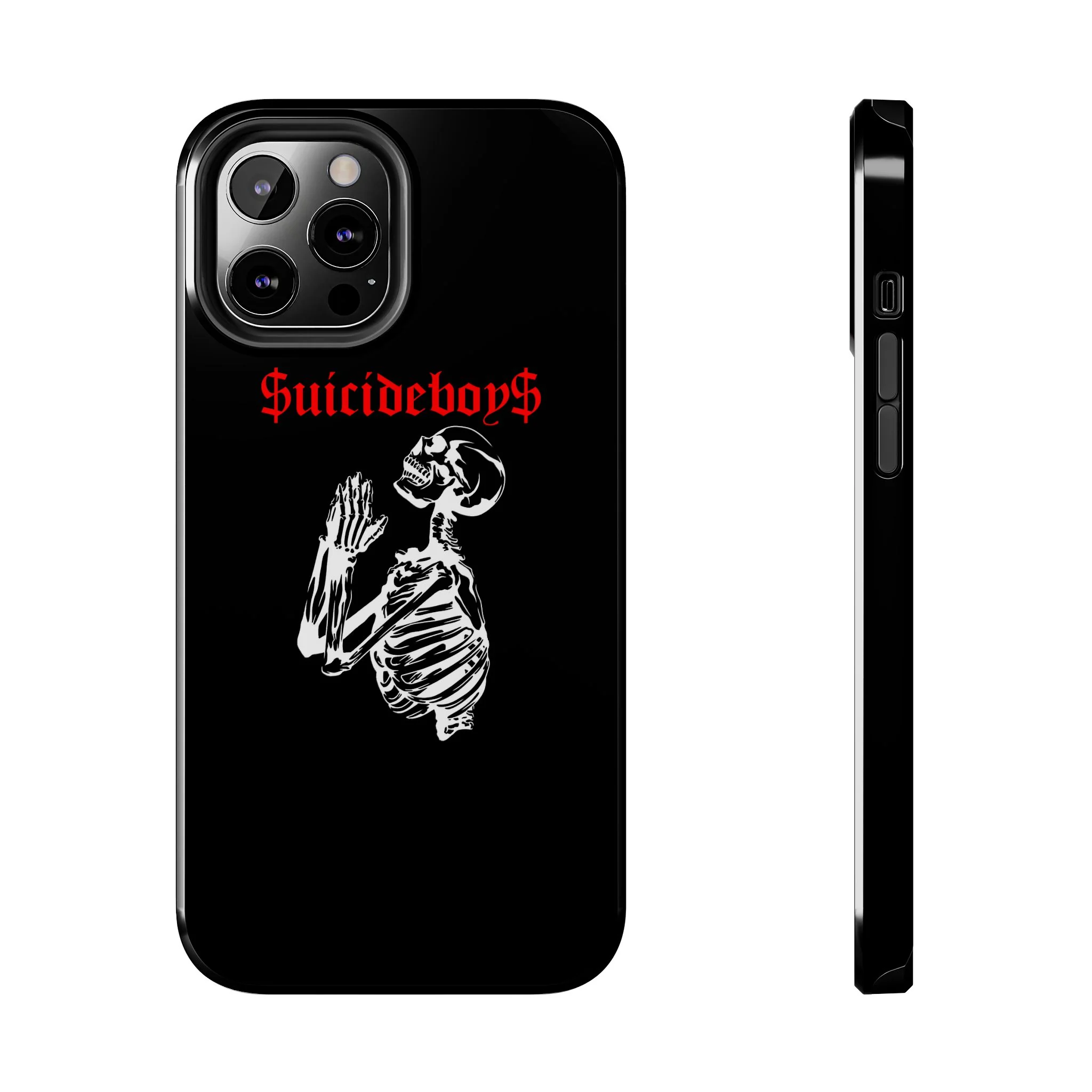 Black Praying Skeleton Tough Phone Case - Image 7