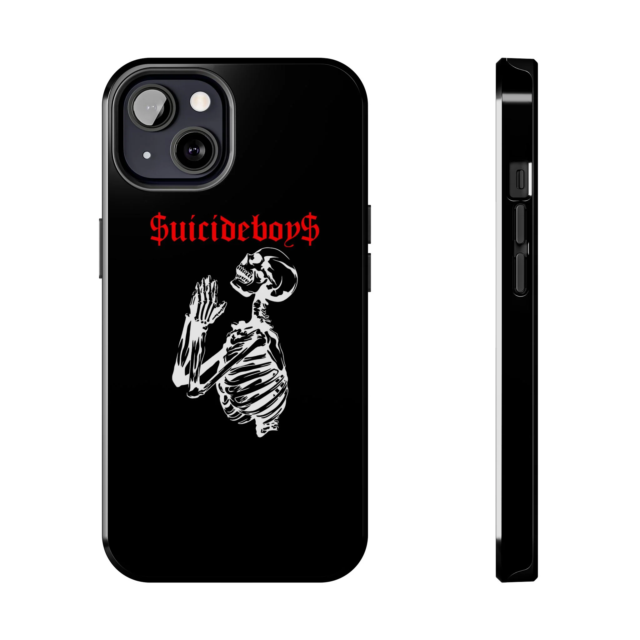 Black Praying Skeleton Tough Phone Case - Image 8