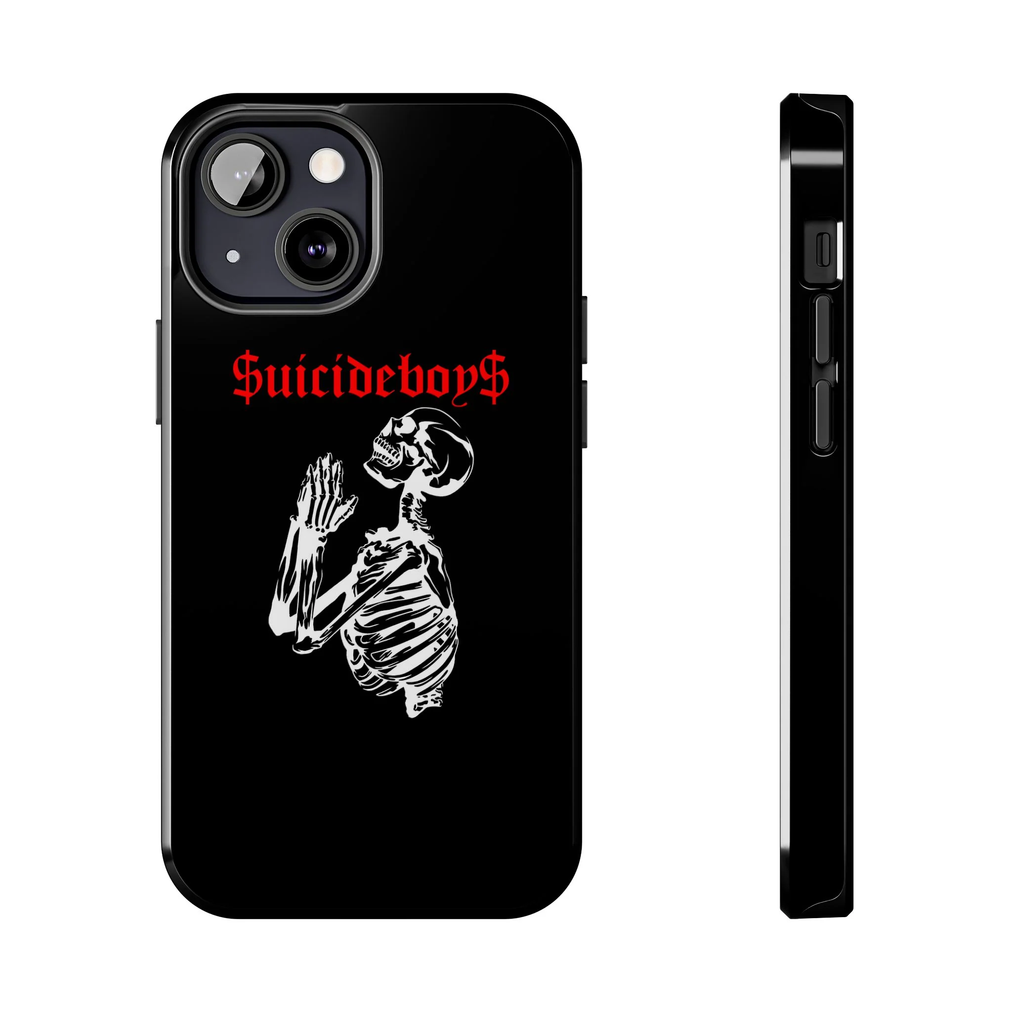 Black Praying Skeleton Tough Phone Case - Image 9