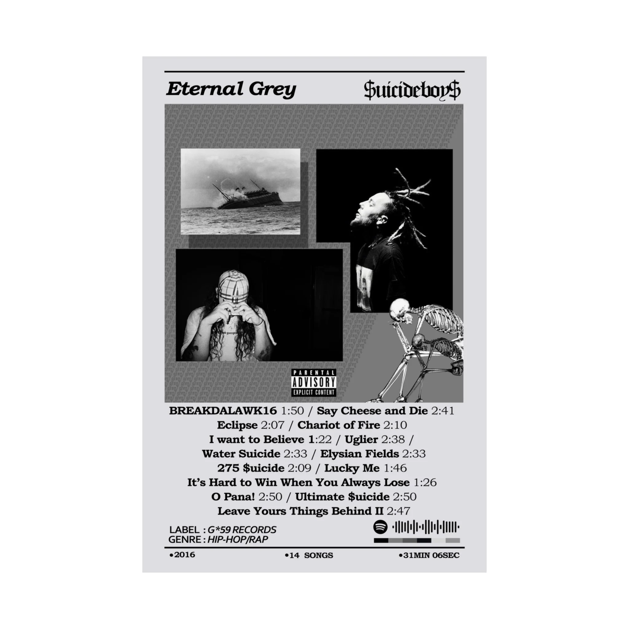 SucideBoys Eternal Grey Album Poster - Image 2