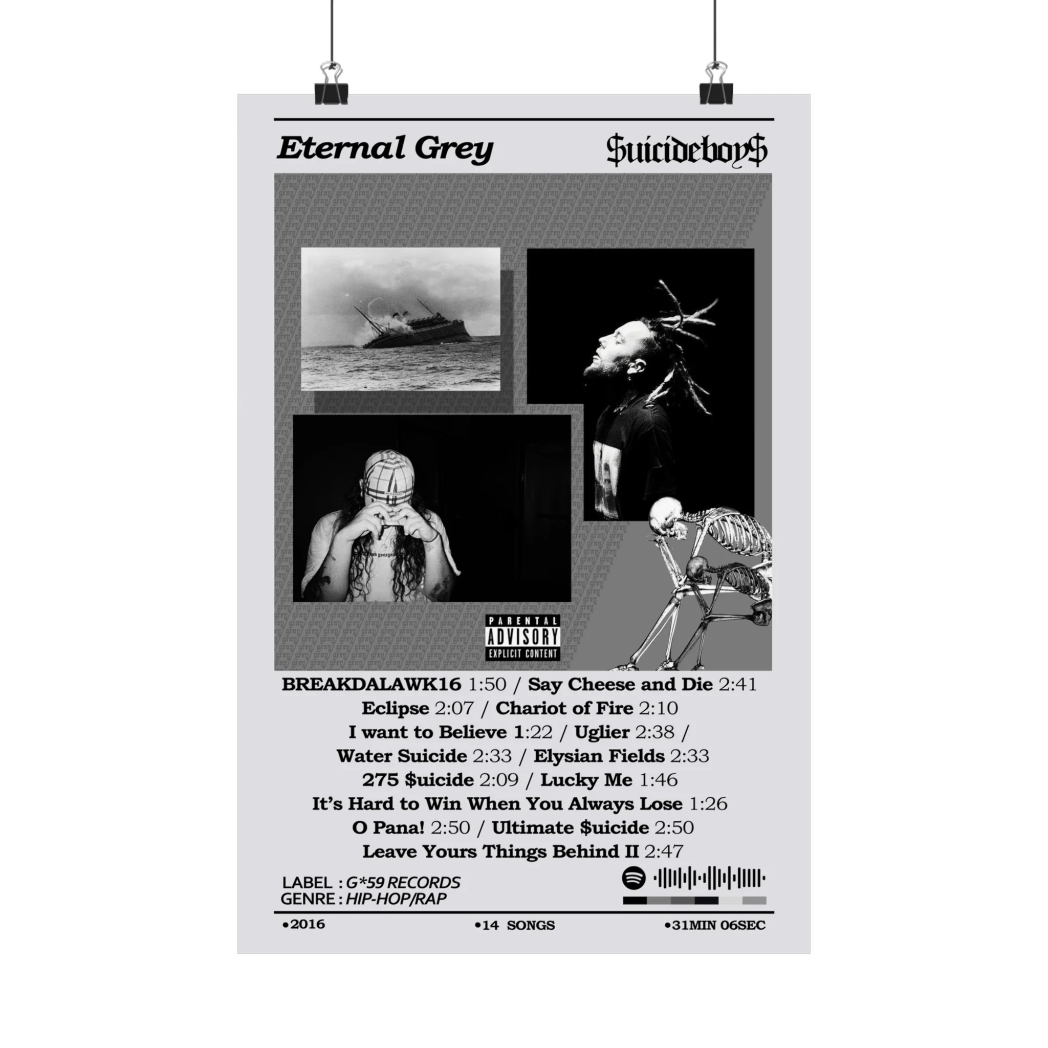SucideBoys Eternal Grey Album Poster - Image 4