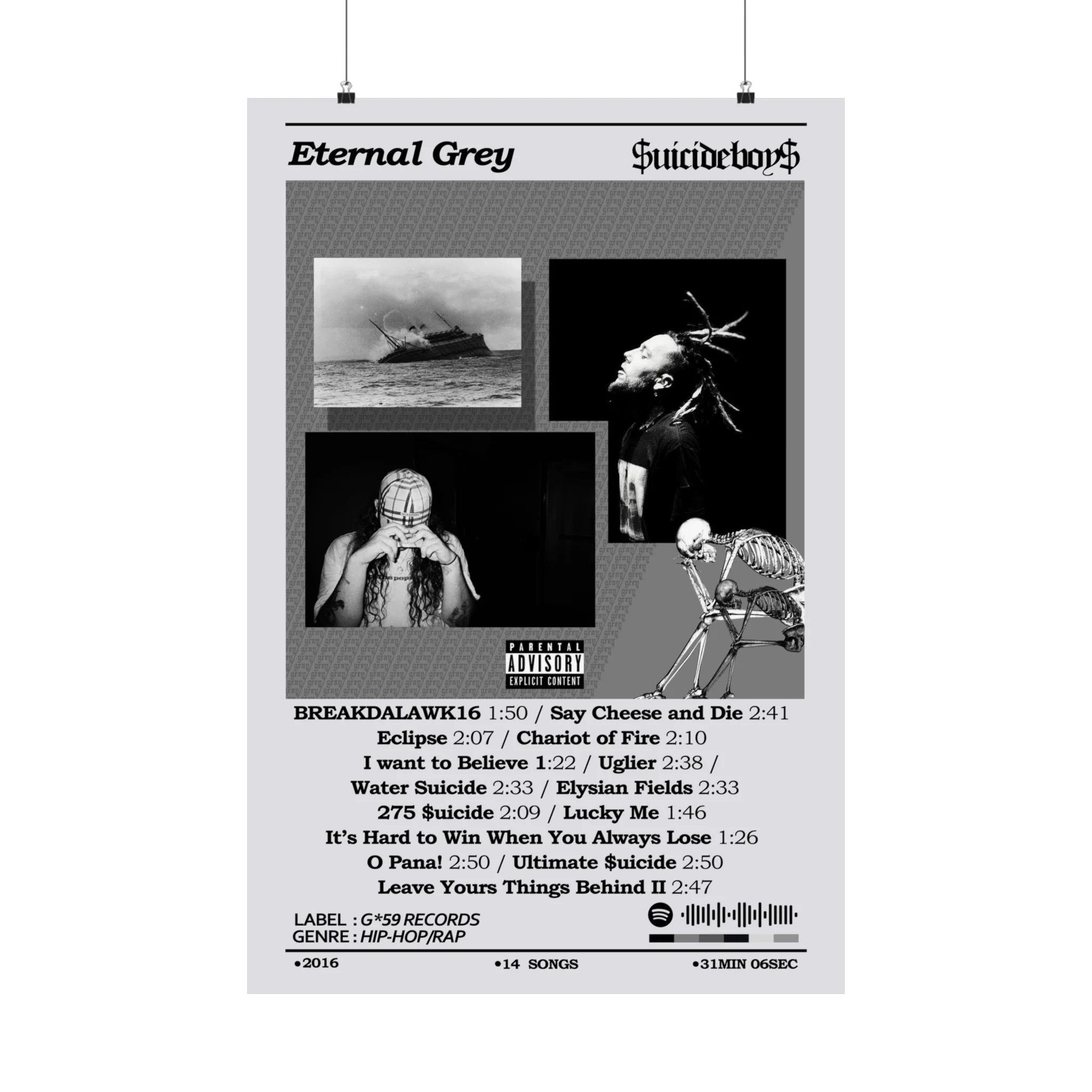 SucideBoys Eternal Grey Album Poster - Image 7