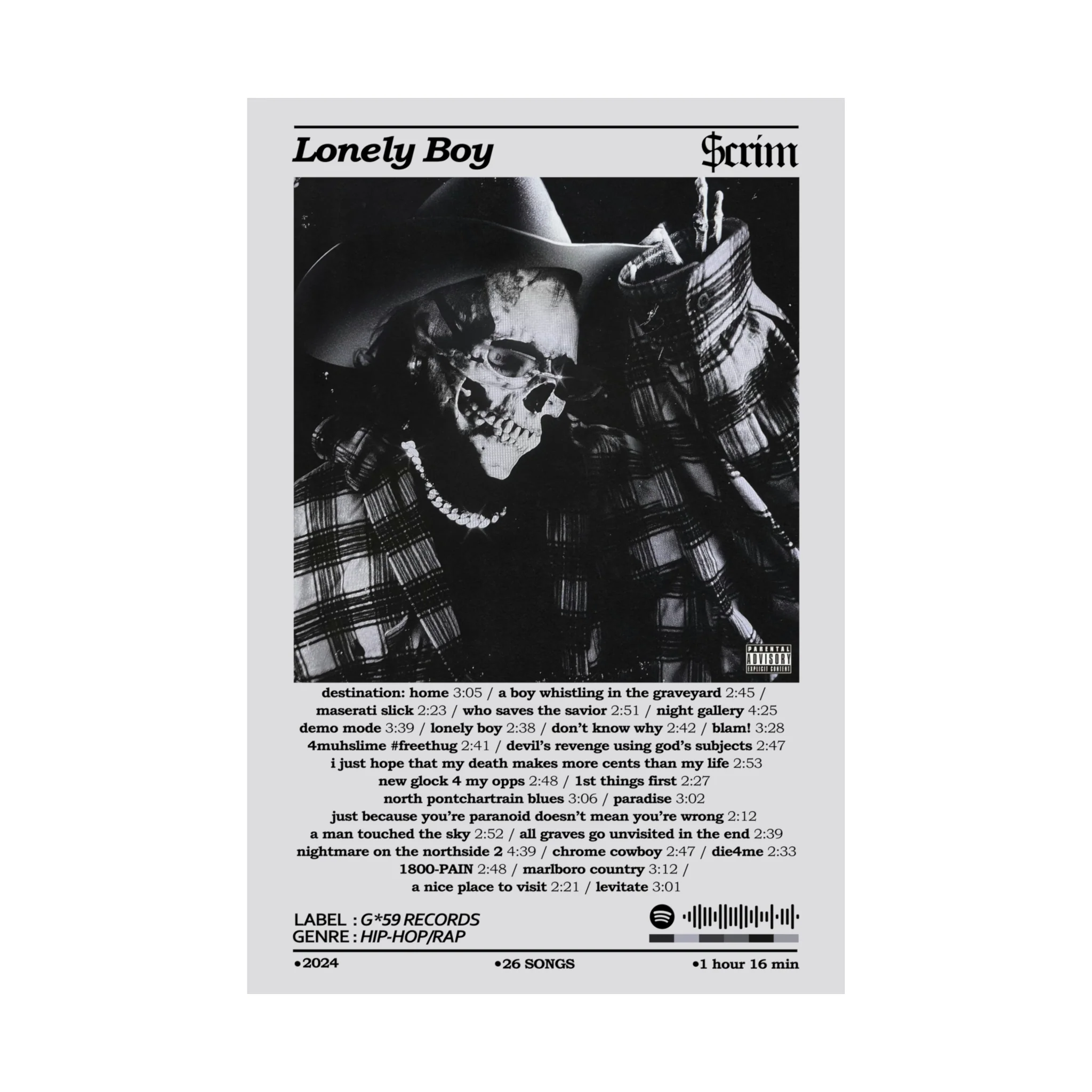 SuicideBoys Lonely Boy Album Poster - Image 4
