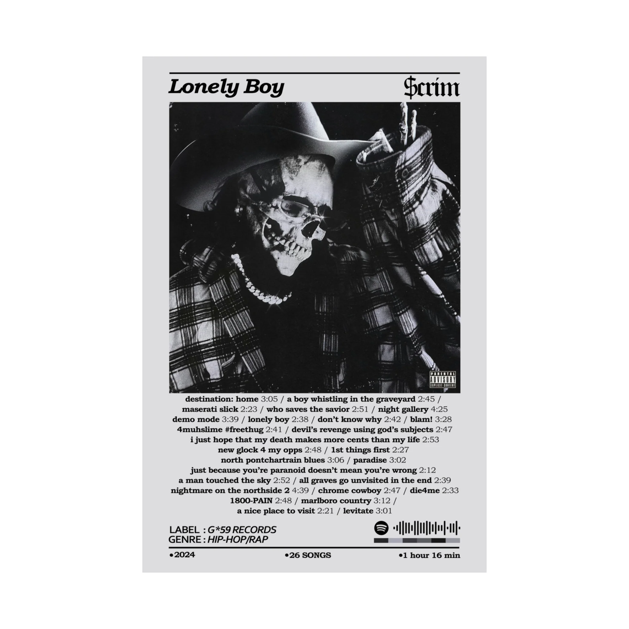SuicideBoys Lonely Boy Album Poster - Image 5
