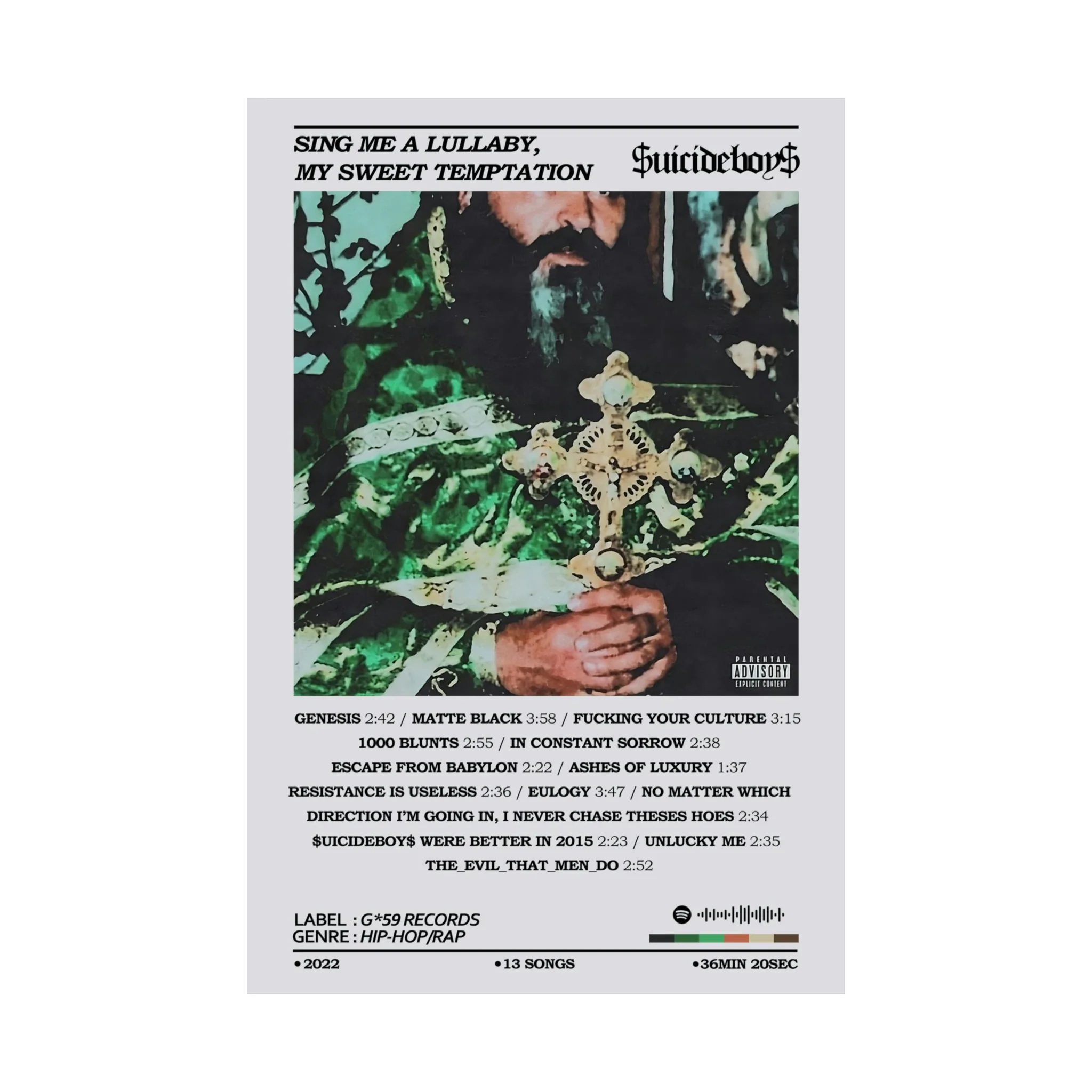 SuicideBoys Sing Me a Lullaby, My Sweet Temptation Album Poster - Image 2
