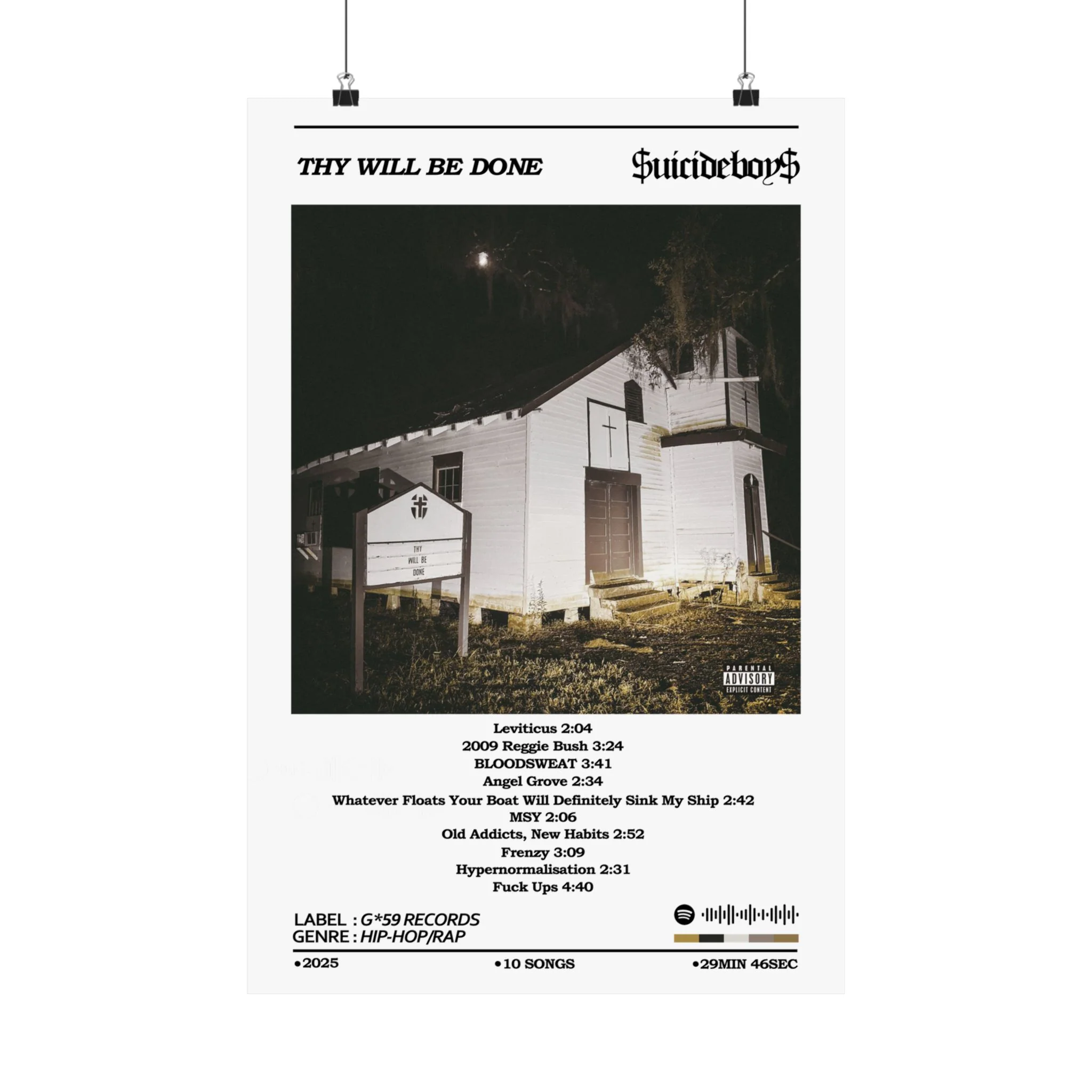 SuicideBoys White THY WILL BE DONE Album Poster - Image 3