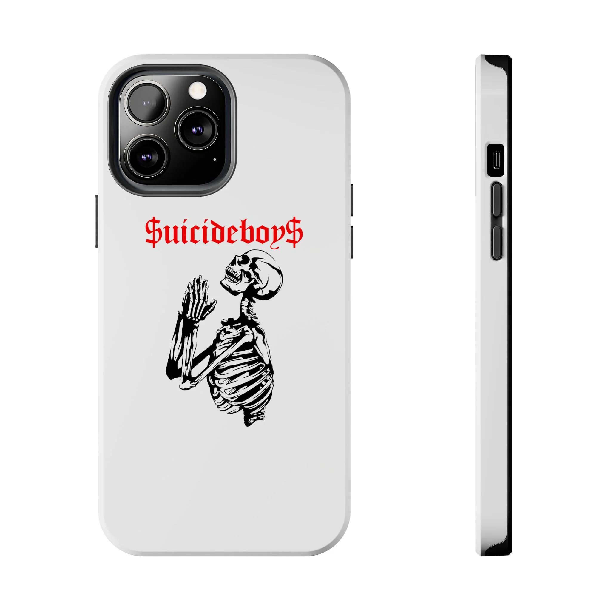 White Praying Skeleton Tough Phone Case - Image 11