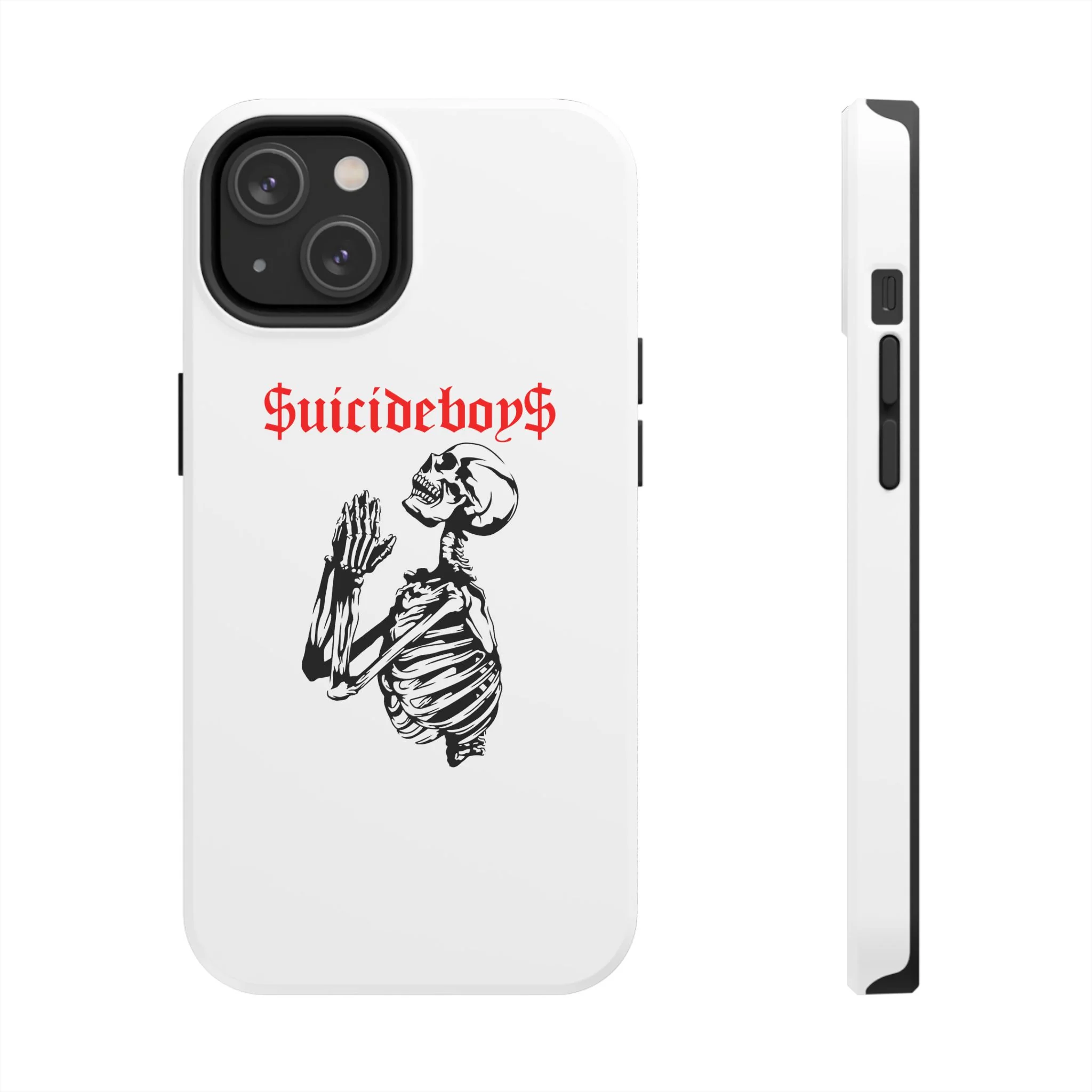 White Praying Skeleton Tough Phone Case - Image 12