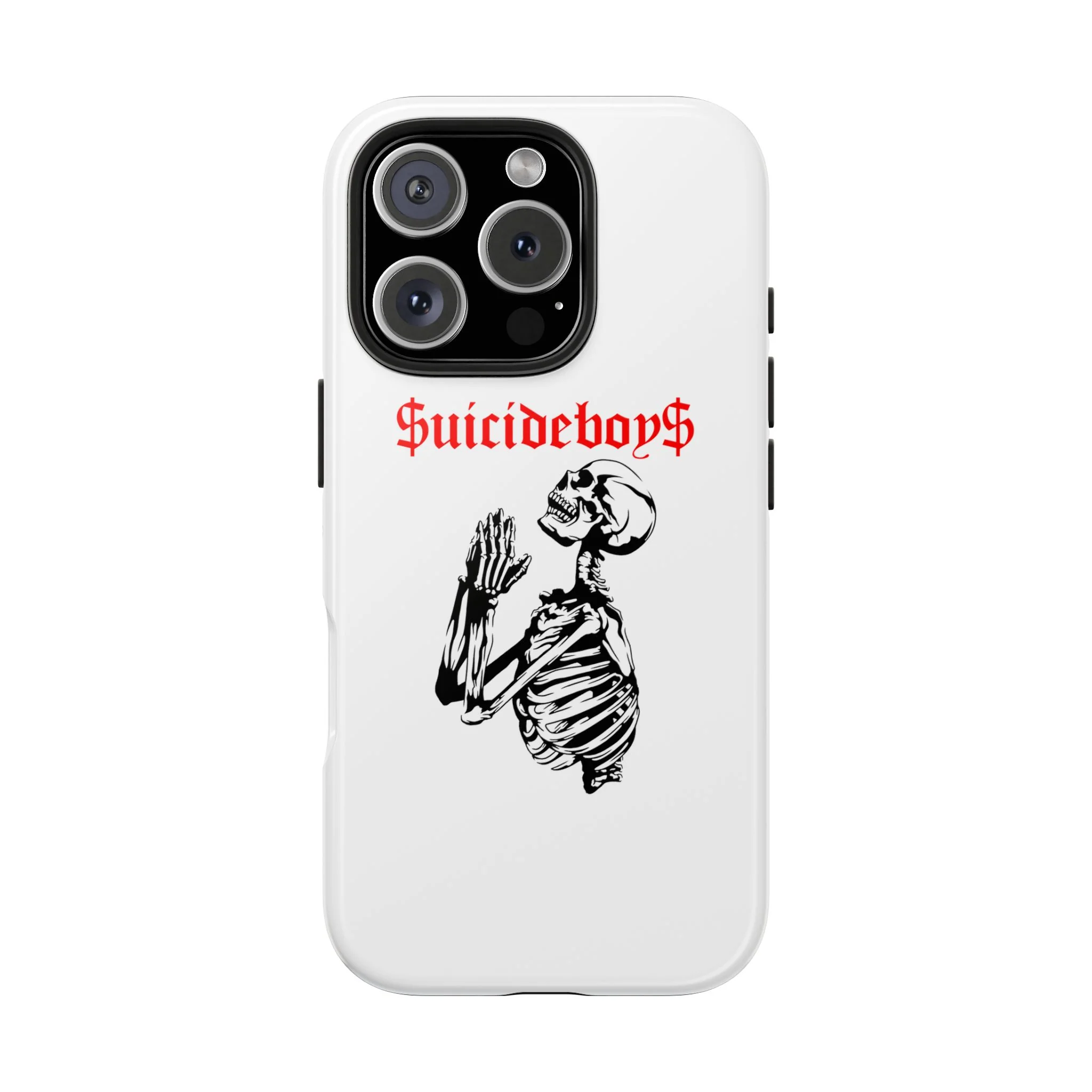 White Praying Skeleton Tough Phone Case - Image 20