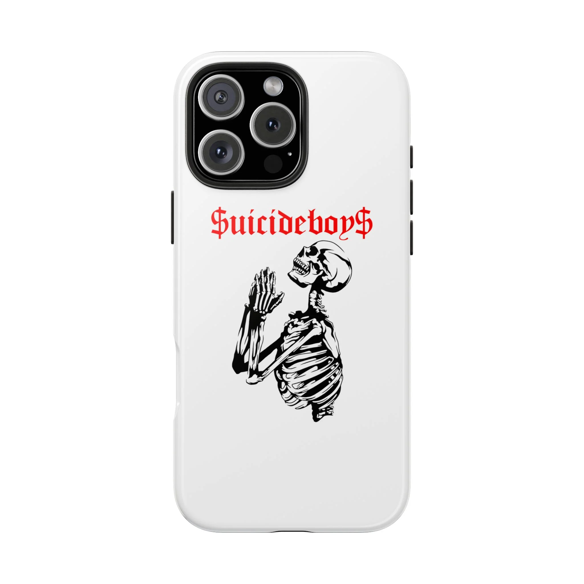 White Praying Skeleton Tough Phone Case - Image 21