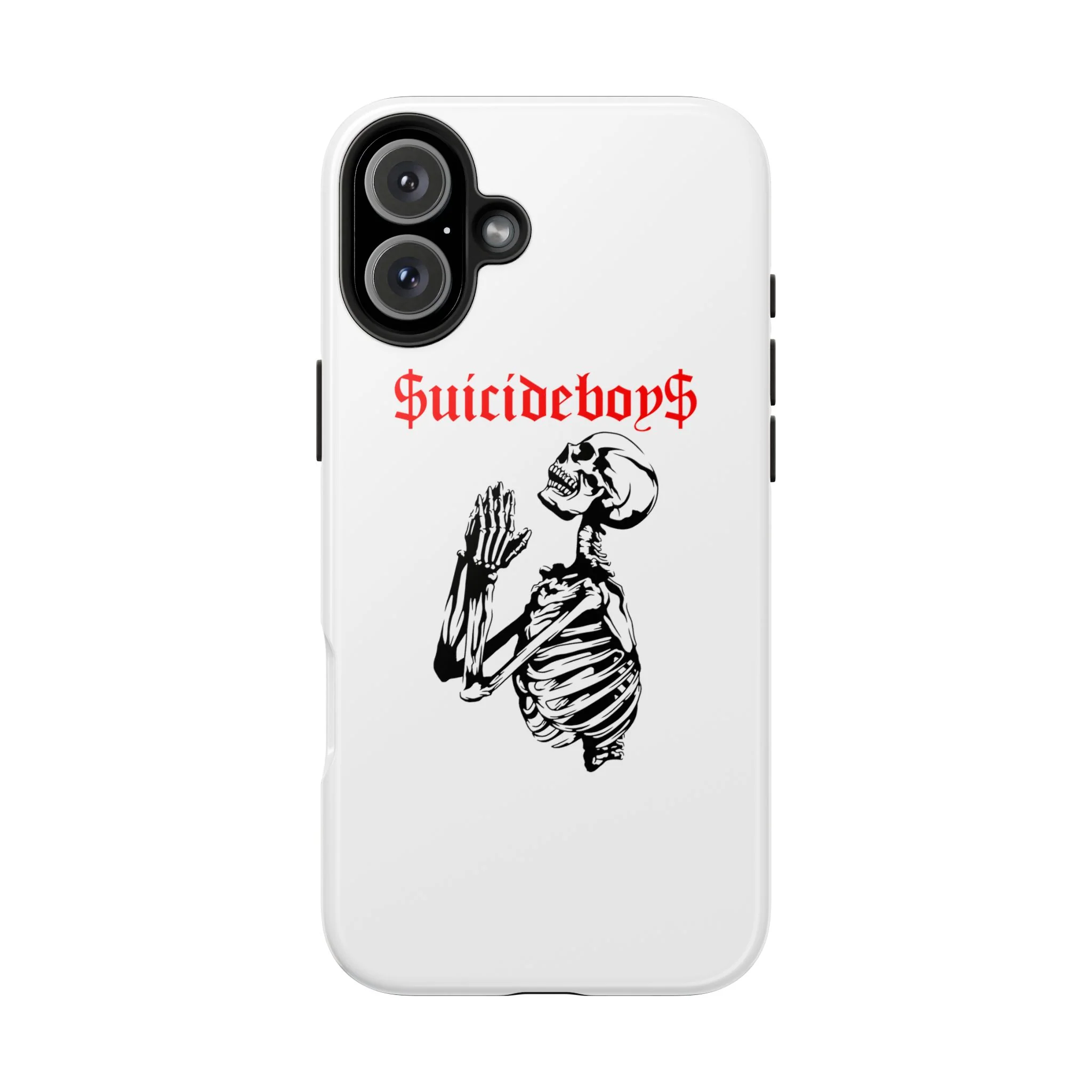 White Praying Skeleton Tough Phone Case - Image 23