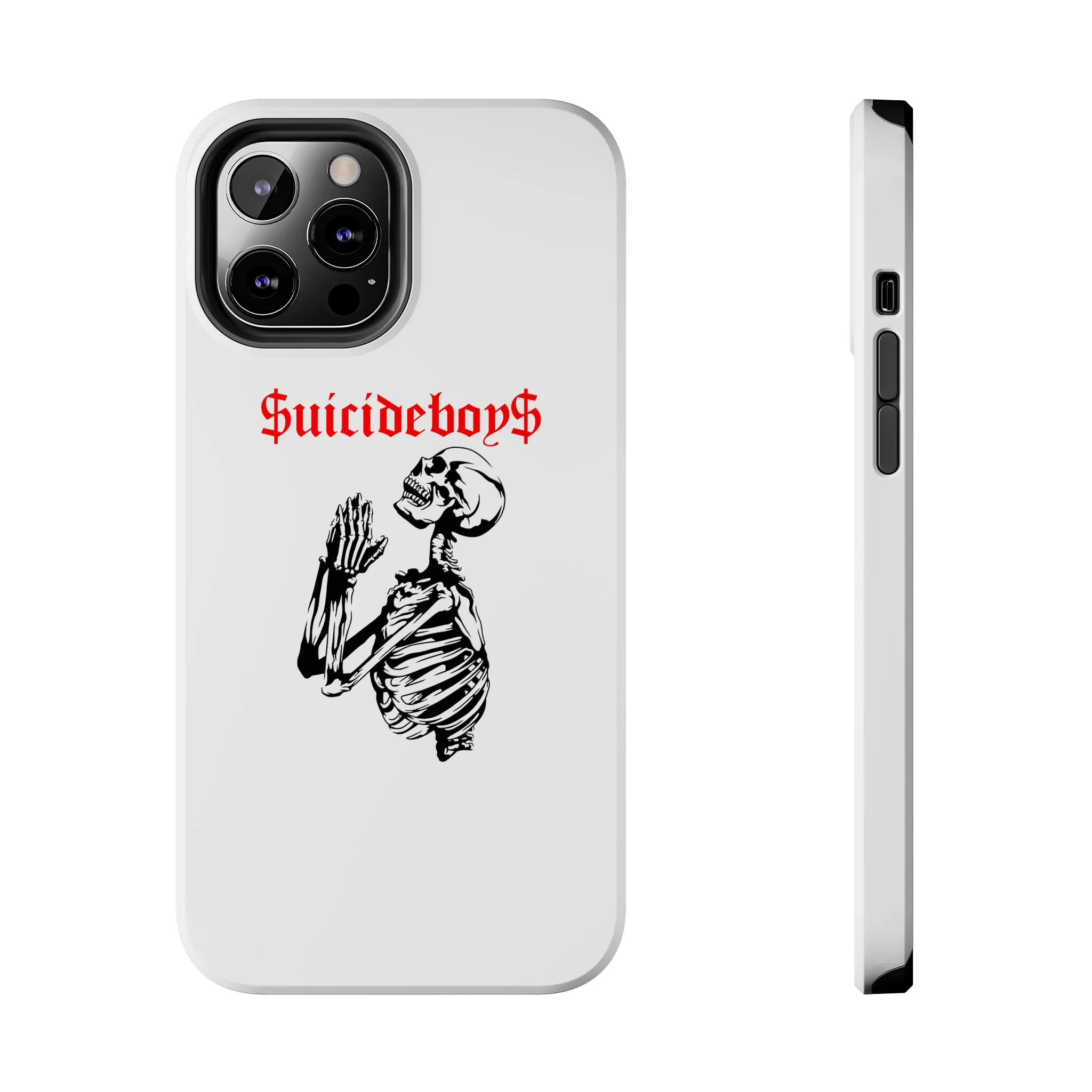 White Praying Skeleton Tough Phone Case - Image 7